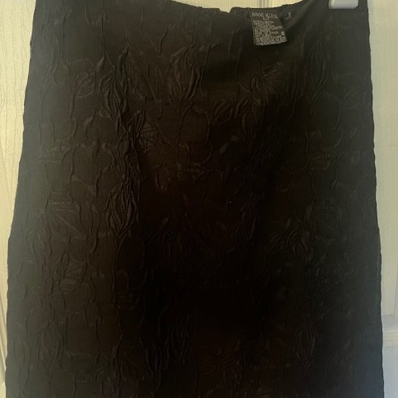 AnneKlein two-piece black skirt suit, intricately patterned within, Sz6, NWT - Picture 7 of 8
